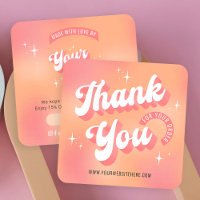Retro Peach Pink Logo Geschäft Vielen Dank für Ihr
