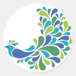 Retro Peacock Runder Aufkleber
