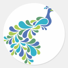 Retro Peacock Runder Aufkleber