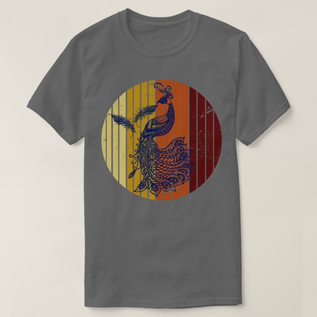 Retro Peacock T-Shirt (Design vorne)