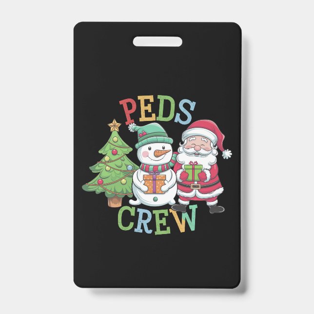 Retro Peds Crew Weihnachten Kinderkrankenpflege Ki Ausweis (Vorderseite)