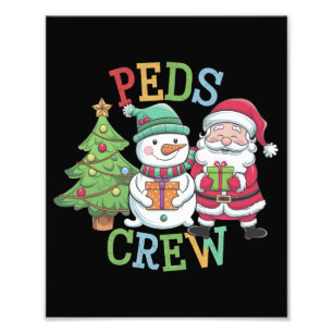 Retro Peds Crew Weihnachten Kinderkrankenpflege Ki Fotodruck