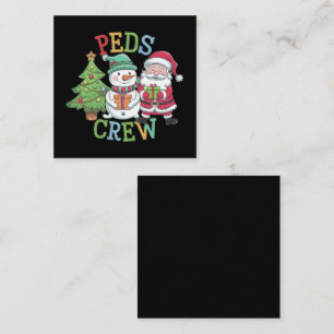 Retro Peds Crew Weihnachten Kinderkrankenpflege Ki Quadratische Visitenkarte