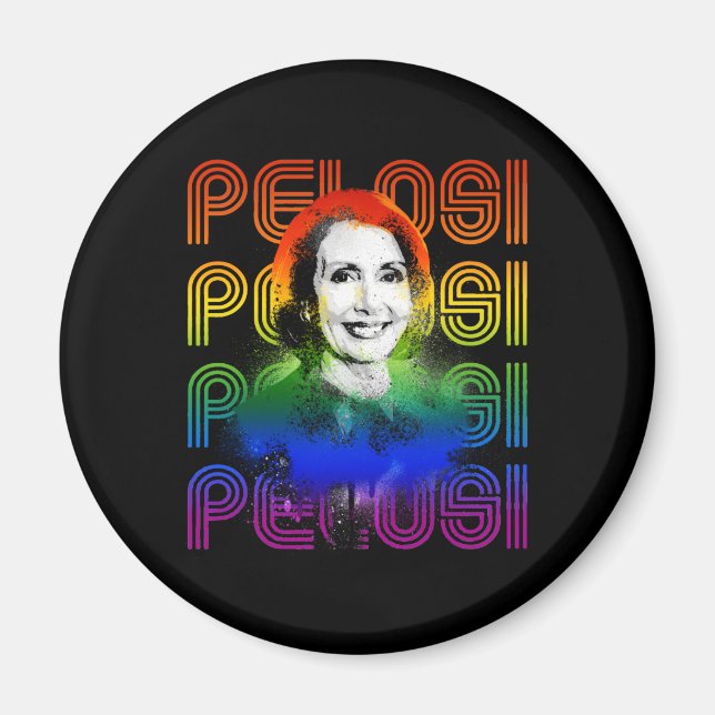 Retro Pelosi Pride Magnet (Vorne)