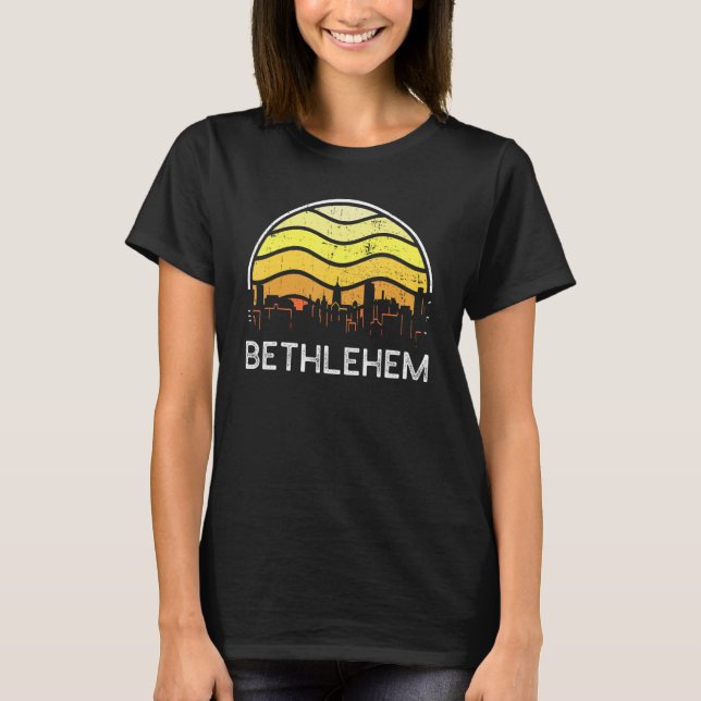 Retro Pennsylvania Bethlehem Visitors Skyline Vint T-Shirt (Vorderseite)