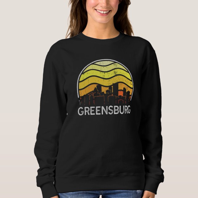 Retro Pennsylvania Greensburg Visitors Skyline Vin Sweatshirt (Vorderseite)