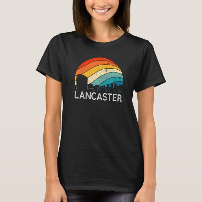 Retro Pennsylvania Lancaster Skyline Vintage Urban T-Shirt (Vorderseite)