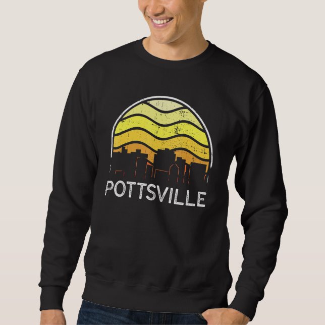 Retro Pennsylvania Pottsville Visitors Skyline Vin Sweatshirt (Vorderseite)