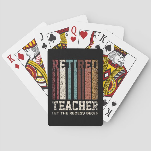 Retro Pensionierte Lehrerin Lasst Die Pause Beginn Spielkarten (Rückseite)