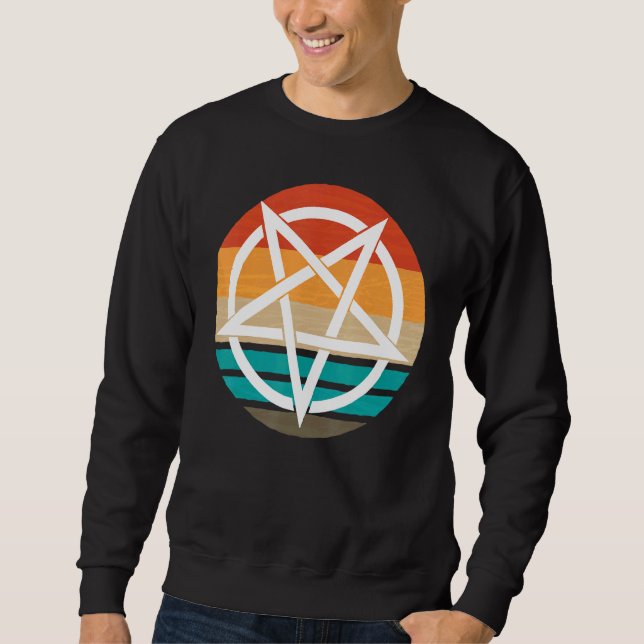 Retro Pentagram Devil 666 Sweatshirt (Vorderseite)