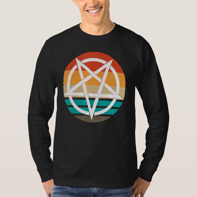 Retro Pentagram Devil 666 T-Shirt (Vorderseite)