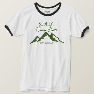 Retro Personalisiert Camp Bach Gebirge grün T-Shirt