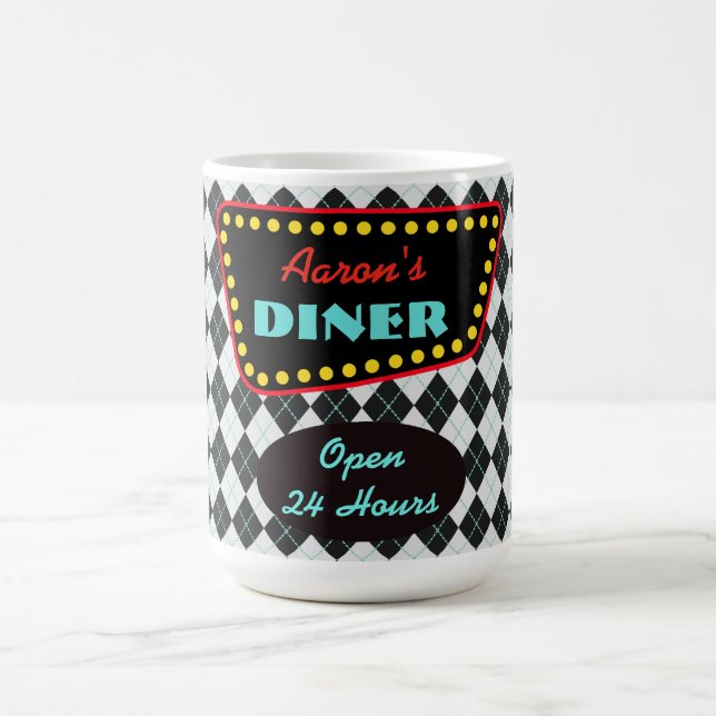 Retro Personalisiert Diner Tasse (Mittel)