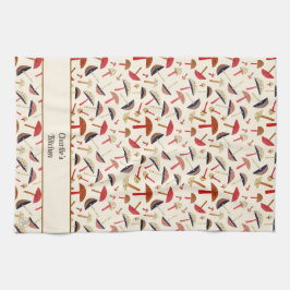 Retro Personalisiert Mushroom Fungi Mitte des Jahr Geschirrtuch