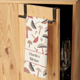 Retro Personalisiert Mushroom Fungi Mitte des Jahr Geschirrtuch