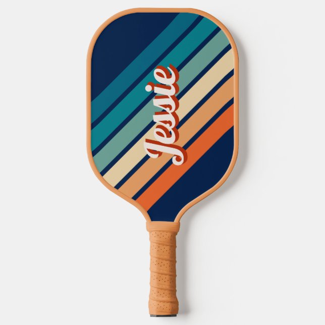 Retro Personalisiert Name Pickleball Paddle (Vorderseite)