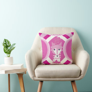 Retro Personalisiert rosa Fox Kissen