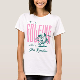 Retro personalisierte Schrift Mrs Pink lustige Gol T-Shirt