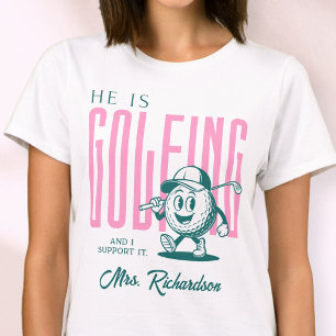 Retro personalisierte Schrift Mrs Pink lustige Gol T-Shirt
