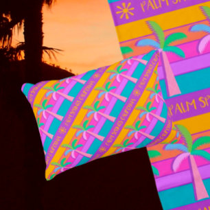 Retro Personalisierte tropische Palmen Dekokissen