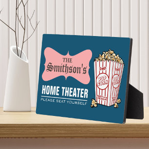 Retro personalisierter Familienname Heimkino Fotoplatte