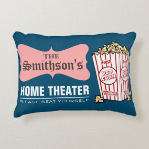 Retro personalisierter Familienname Heimkino Zierkissen
