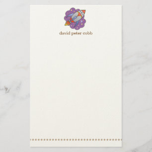 Retro personalisiertes Kinderbriefpapier Rockets Briefpapier