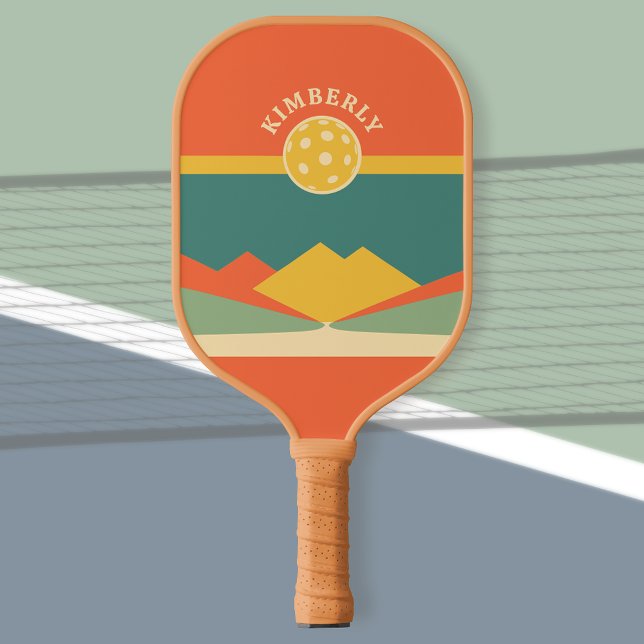 Retro Personalisiertes Pickleball-Paddel - DIY-Nam Pickleball Schläger (Game On, Retro Style! 🌅🏓)