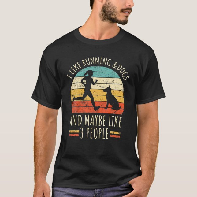 Retro Pet Hund Lover I like Running T-Shirt (Vorderseite)