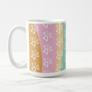 Retro Pet Paw Print Marble Groovy Kaffeetasse
