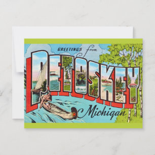 Retro Petosky Michigan Gruß Postkarte