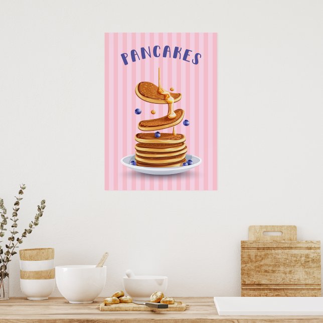 Retro-Pfannkuchen Poster (Küche)