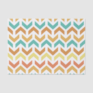 Retro-Pfeile Zickzack Orange Aquamarin Gold Seidenpapier