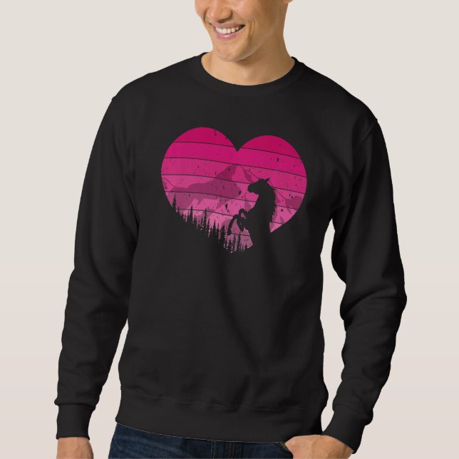 Retro Pferdefreunde Vintages Herz - Valentine Sweatshirt (Vorderseite)