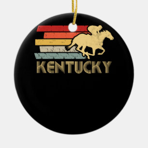 Retro-Pferderennen-Derby Kentucky Vintage Keramik Ornament
