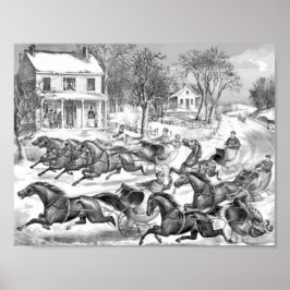 Retro-Pferderennen Poster