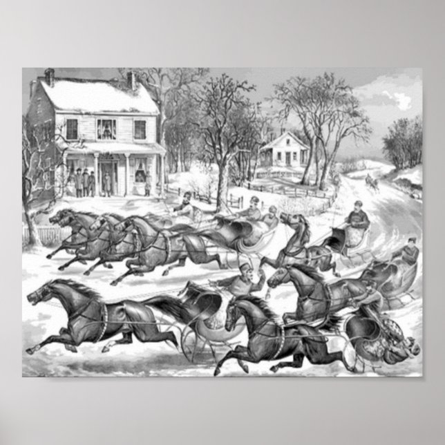 Retro-Pferderennen Poster (Vorne)