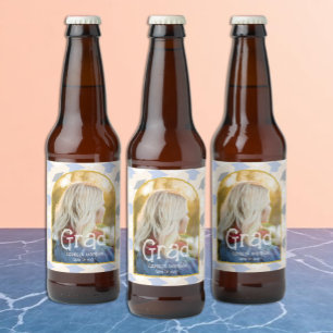 Retro-Pfirsich-Abschluss Bierflaschenetikett