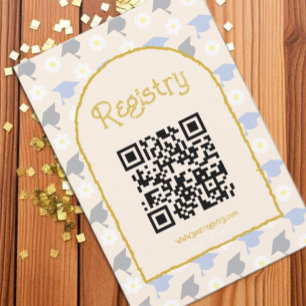 Retro-Pfirsich-Abschluss-Registry Begleitkarte