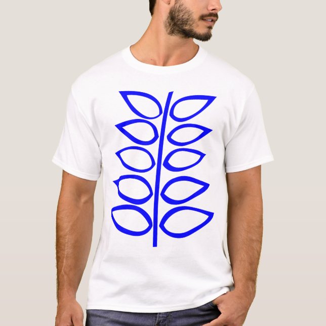 Retro-Pflanze - blau T-Shirt (Vorderseite)