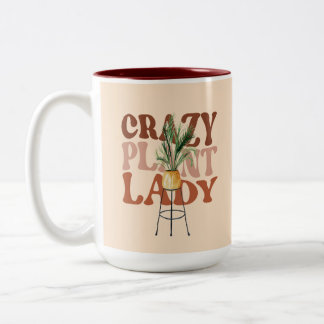 Retro Pflanze Lady Watercolor Pflanze Typografie Zweifarbige Tasse