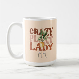 Retro-Pflanzen-Lady-Aquarell-Pflanzen-Typografie Kaffeetasse