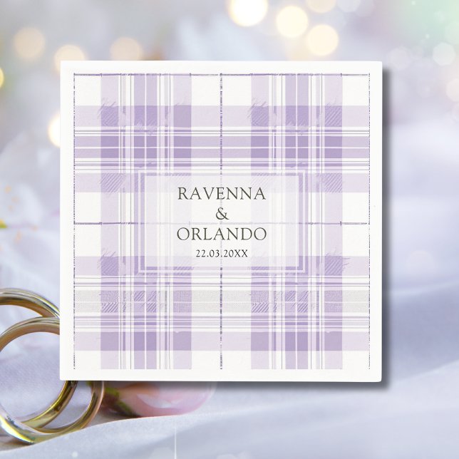 Retro-Pflaume-Purple-Gingham-Landhochzeit Serviette (Von Creator hochgeladen)