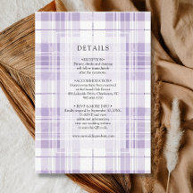 Retro-Pflaume-Purple-Gingham-Landhochzeitsdetails