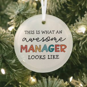 Retro Phantastisch Manager Funny Ornament Aus Glas
