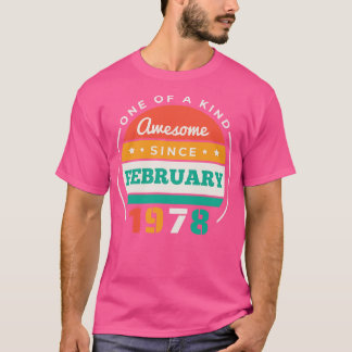 Retro Phantastisch seit Februar 1978 Geburtstag Vi T-Shirt