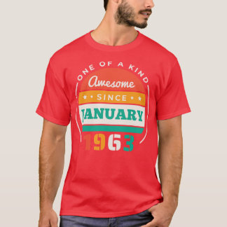 Retro Phantastisch seit Januar 1963 Geburtstag Vin T-Shirt