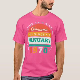 Retro Phantastisch seit Januar 1970 Geburtstag Vin T-Shirt