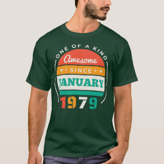 Retro Phantastisch seit Januar 1979 Geburtstag Vin T-Shirt