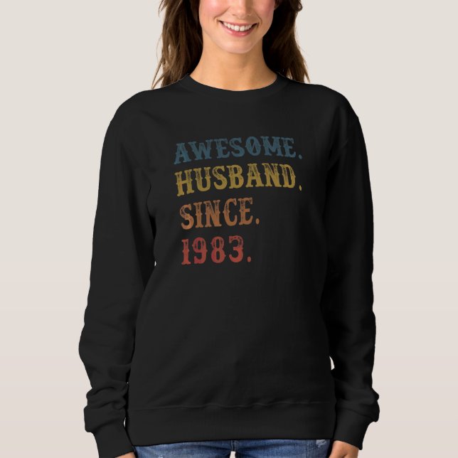 Retro Phantastischer Mann seit 1983 39 Wedding Ani Sweatshirt (Vorderseite)